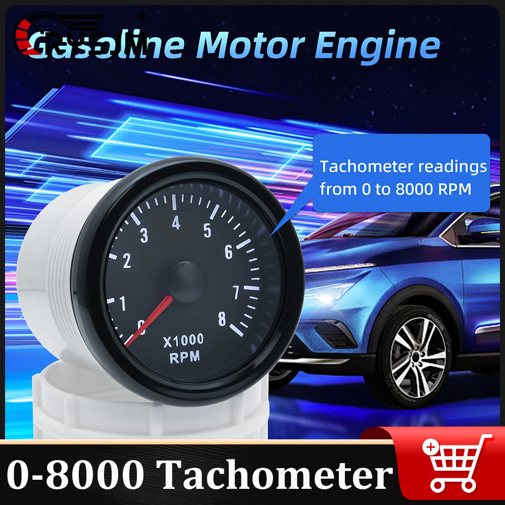 2" 52MM 0-8000 RPM Tachometer Meter Tacho Gauge RPM Meter For 12V 1-8 Cylinder Gasoline Engine Car Accessories Auto Parts
2" 52MM 0-8000 RPM Tachometer Meter Tacho Gauge RPM Meter For 12V 1-8 Cylinder Gasoline Engine Car Accessories Auto Parts
