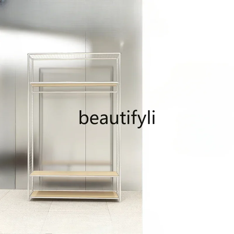 55Clothing store shoe and bag display rack multi-layer stainless steel grid, floor-to-ceiling with light
55Clothing store shoe and bag display rack multi-layer stainless steel grid, floor-to-ceiling with light