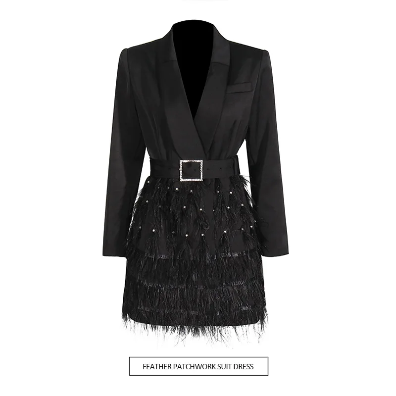 SuperAen Belt Waist Slim Dress Women 2025 Autumn New Embroidered Flares Feather Spliced Design Luxury Casual Blazer
SuperAen Belt Waist Slim Dress Women 2025 Autumn New Embroidered Flares Feather Spliced Design Luxury Casual Blazer