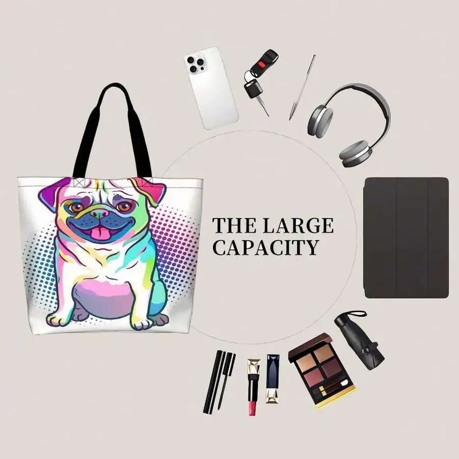 Colorful Pug Pop Art Tote Bag For Women And Men - Large Capacity Casual Shoulder Bag
Colorful Pug Pop Art Tote Bag For Women And Men - Large Capacity Casual Shoulder Bag