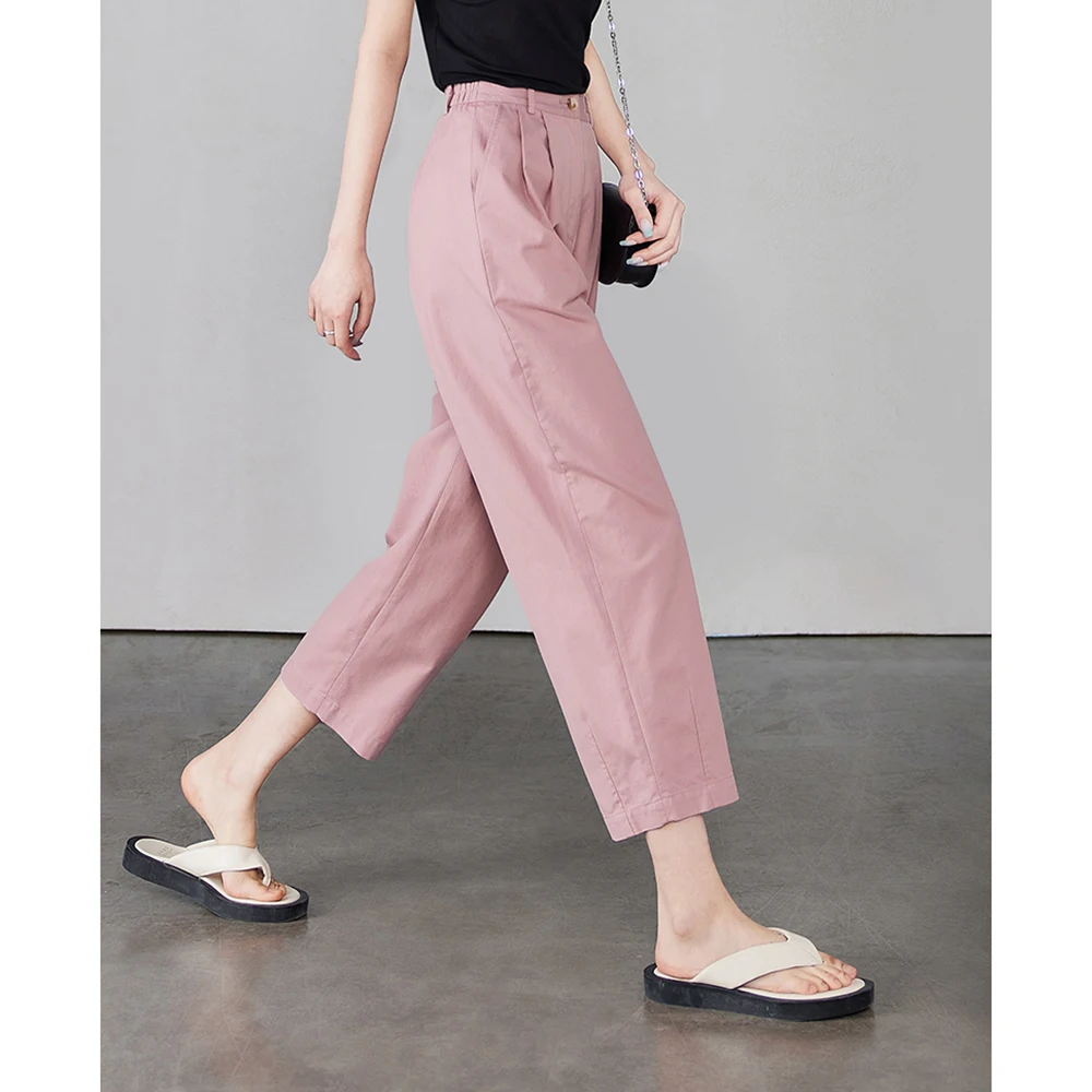 Женские повседневные брюки с высокой талией, широкие, приталенные, летние, розовые, в корейском стиле, асимметричные, для офиса
Женские повседневные брюки с высокой талией, широкие, приталенные, летние, розовые, в корейском стиле, асимметричные, для офиса