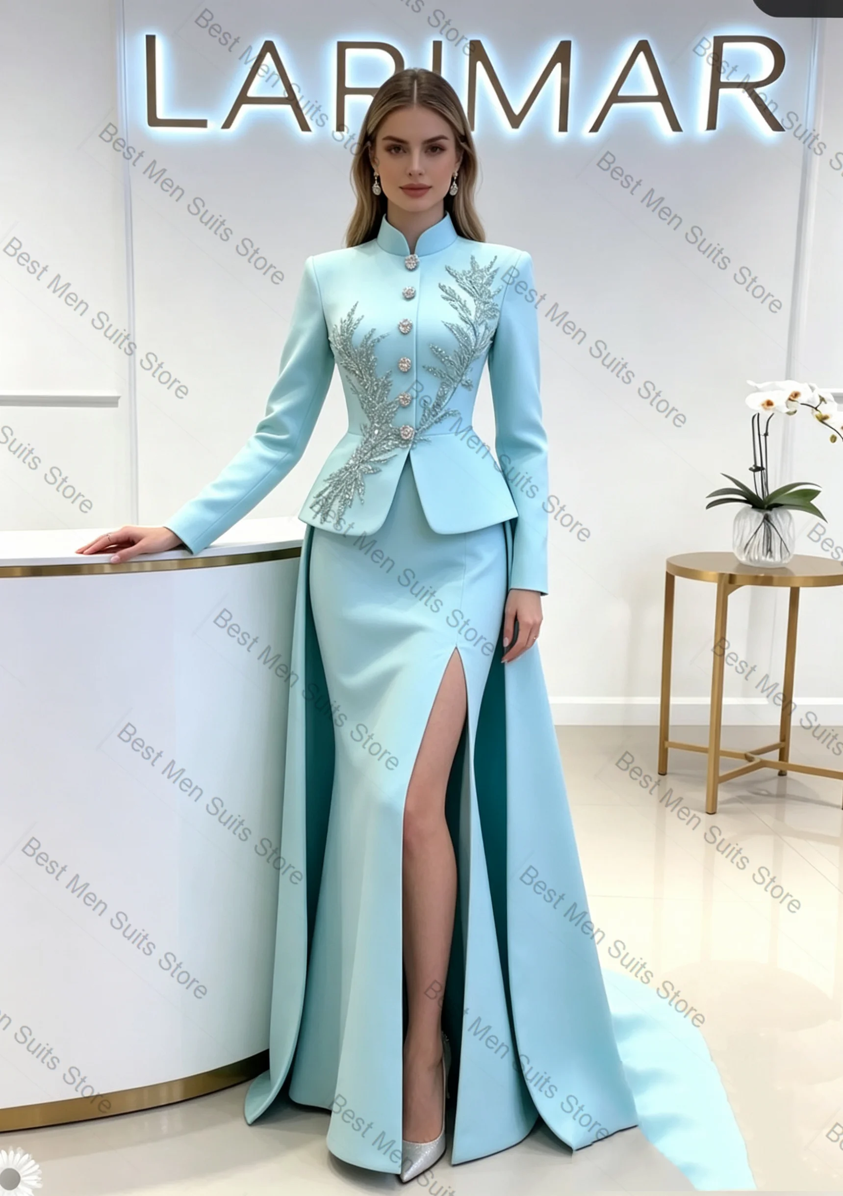Light Blue Women Suit Skirt Set 2 Pcs Blazer+Prom Dress Overskirt Formal Office Lady Jacket Customized Wedding Tuxedo Guest Coat
Light Blue Women Suit Skirt Set 2 Pcs Blazer+Prom Dress Overskirt Formal Office Lady Jacket Customized Wedding Tuxedo Guest Coat