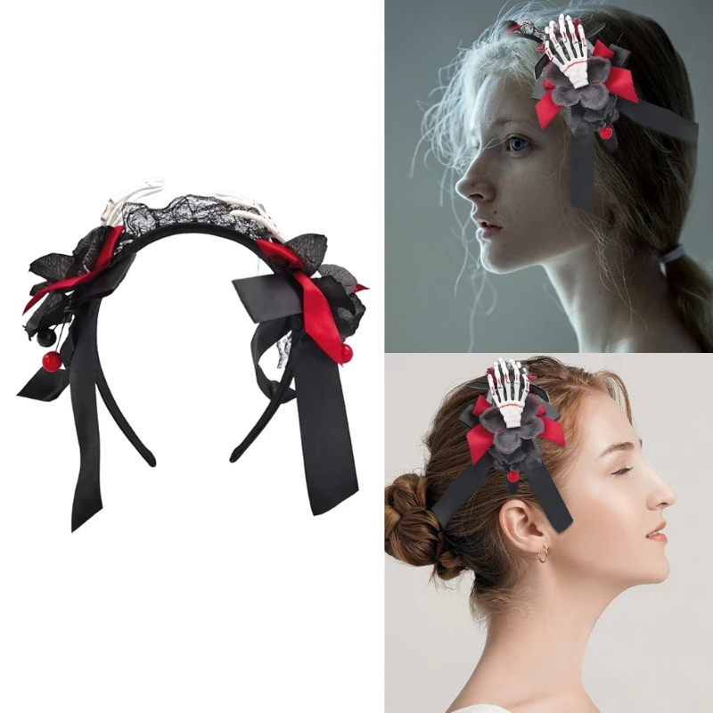 Adult Teens Halloween Ghost Hand Hair Hoop Women Gothic Punk Bowknot Lace Headband Carnival Party Cosplay Hairband Photo Props
Adult Teens Halloween Ghost Hand Hair Hoop Women Gothic Punk Bowknot Lace Headband Carnival Party Cosplay Hairband Photo Props