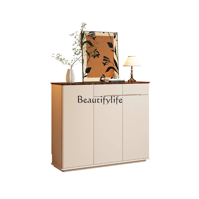French shoe cabinet household door entrance door porch cream wind storage cabinet integrated against the wall
French shoe cabinet household door entrance door porch cream wind storage cabinet integrated against the wall
