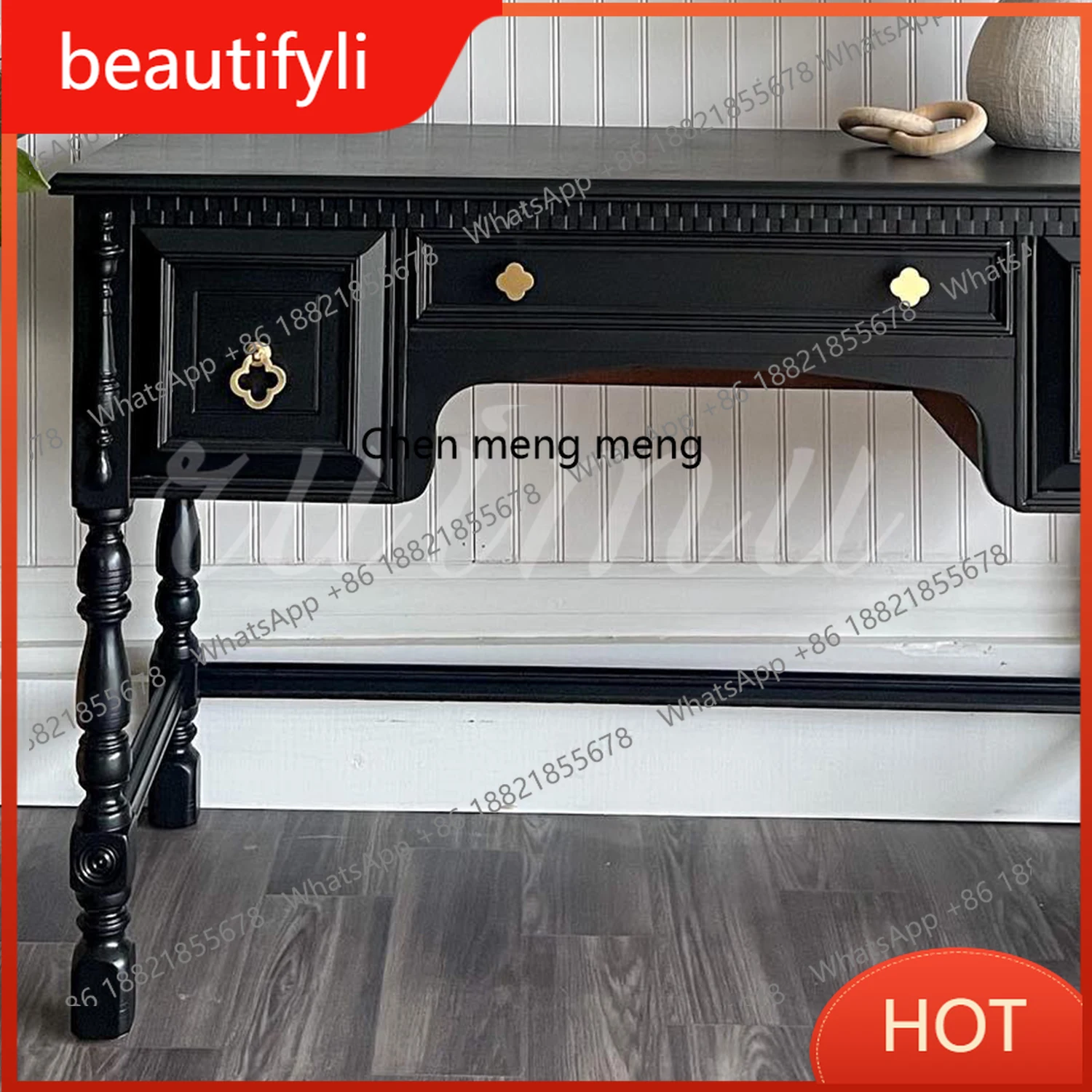 A139 French vintage style solid wood retro writing desk, American style simple bedroom, study desk
A139 French vintage style solid wood retro writing desk, American style simple bedroom, study desk