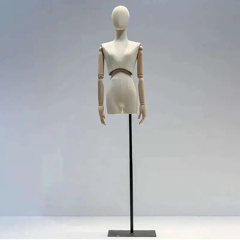 Wooden Arm Fabric Mannequin Display Stand for Wedding Cloting Dress Bust Mannequin Woman Adjustable Rack Metal Base Mannequin
Wooden Arm Fabric Mannequin Display Stand for Wedding Cloting Dress Bust Mannequin Woman Adjustable Rack Metal Base Mannequin