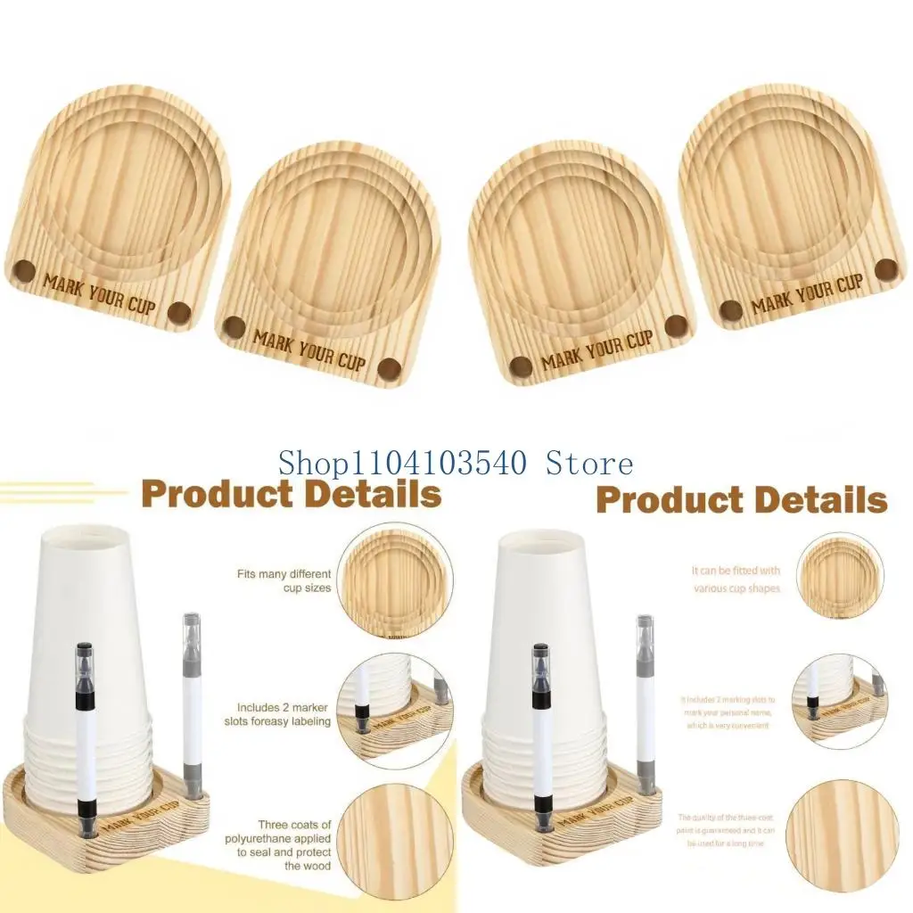 02DC Modern Wooden Beverage Cup Organiser Paper Cup Holder With Marker Slots 2Pcs
02DC Modern Wooden Beverage Cup Organiser Paper Cup Holder With Marker Slots 2Pcs