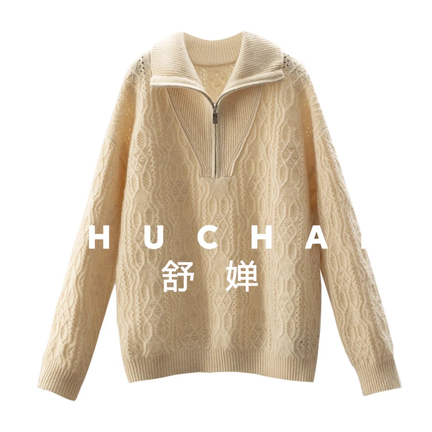 Pullover Hollow Texture 100 Cashmere Half Open Collar POLO Neck Sweater Women's 24J8 sueter mujer invierno 2026
Pullover Hollow Texture 100 Cashmere Half Open Collar POLO Neck Sweater Women's 24J8 sueter mujer invierno 2026