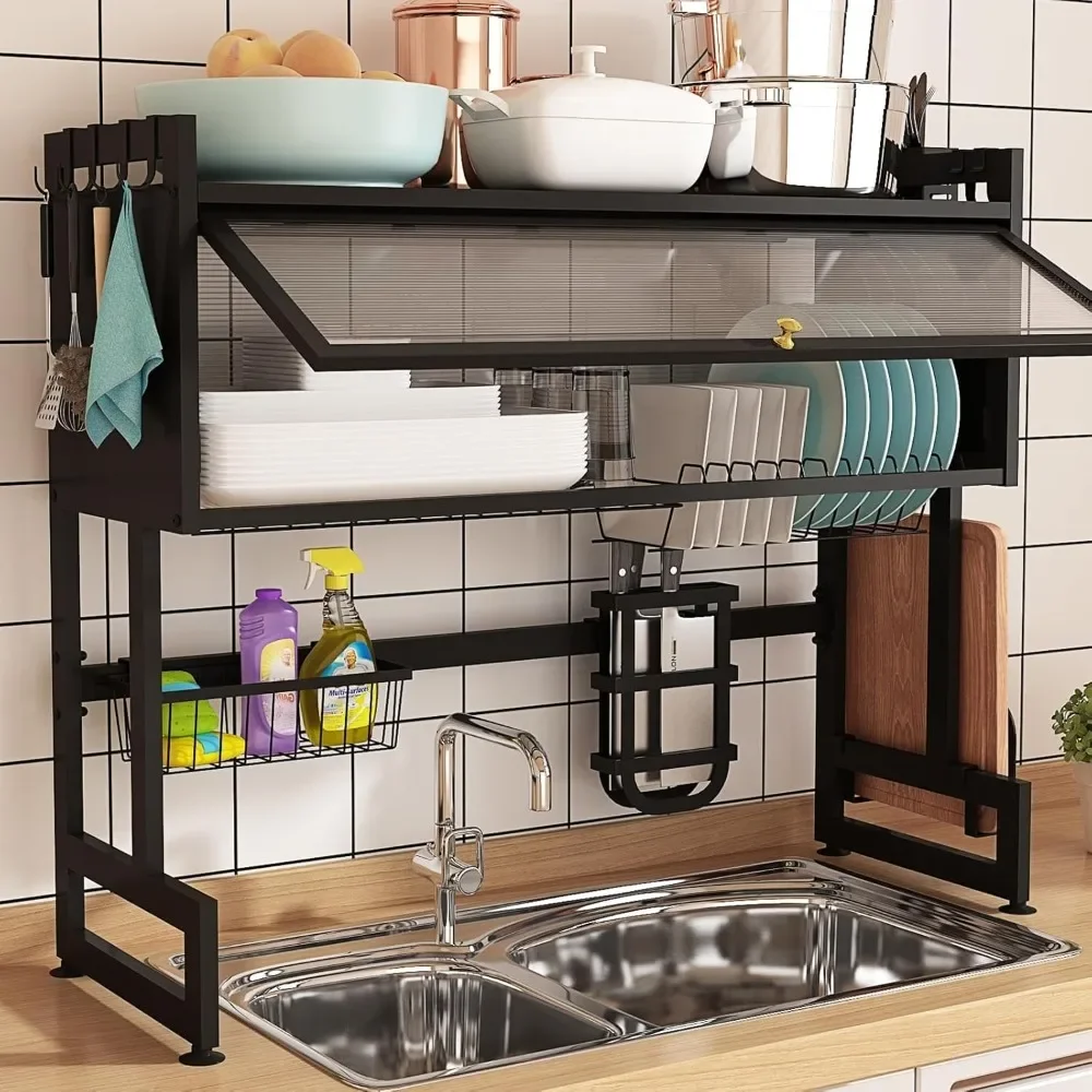 Dish Drying Rack, Large Stainless Steel Over The Sink Dish Rack with Cover for Kitchen
Dish Drying Rack, Large Stainless Steel Over The Sink Dish Rack with Cover for Kitchen