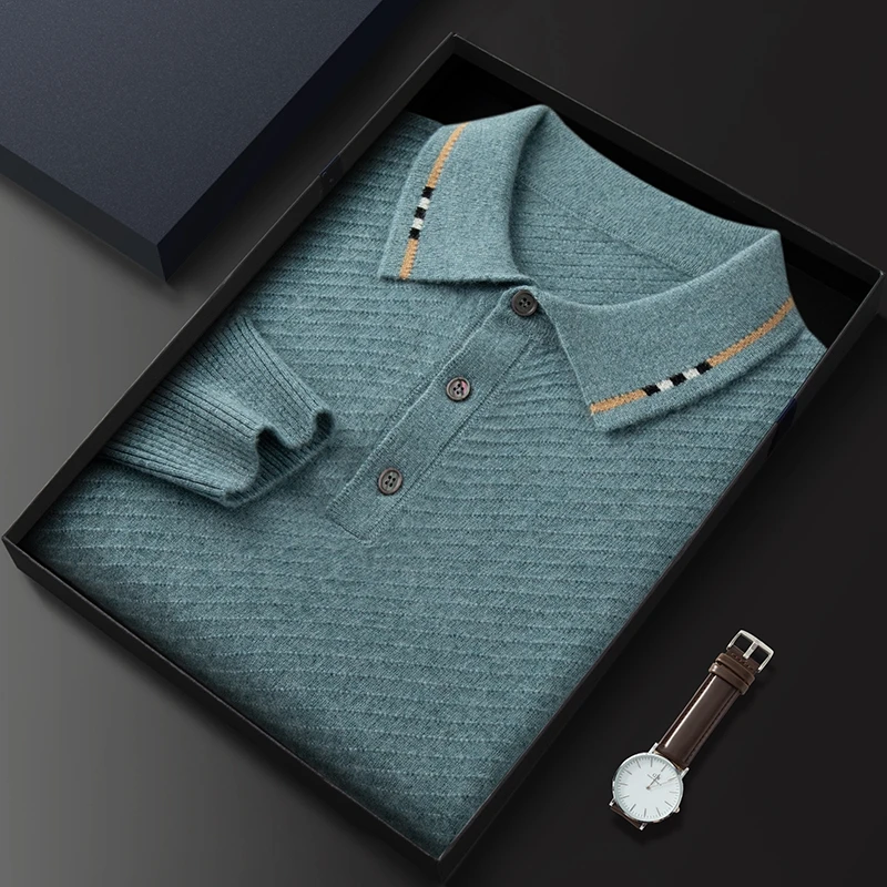 2022 New Autumn Winter High Quality Men's 100% Cashmere Sweater Casual POLO Turn-down Collar Sweaters Fashion Knitted Pullovers
2022 New Autumn Winter High Quality Men's 100% Cashmere Sweater Casual POLO Turn-down Collar Sweaters Fashion Knitted Pullovers
