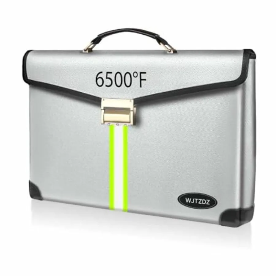 6500°F Large Capacity Upgraded Fireproof Money Bag with Lock, 10 Layers of Heat Insulated Materials with Waterproof Zipper/Refl
6500°F Large Capacity Upgraded Fireproof Money Bag with Lock, 10 Layers of Heat Insulated Materials with Waterproof Zipper/Refl