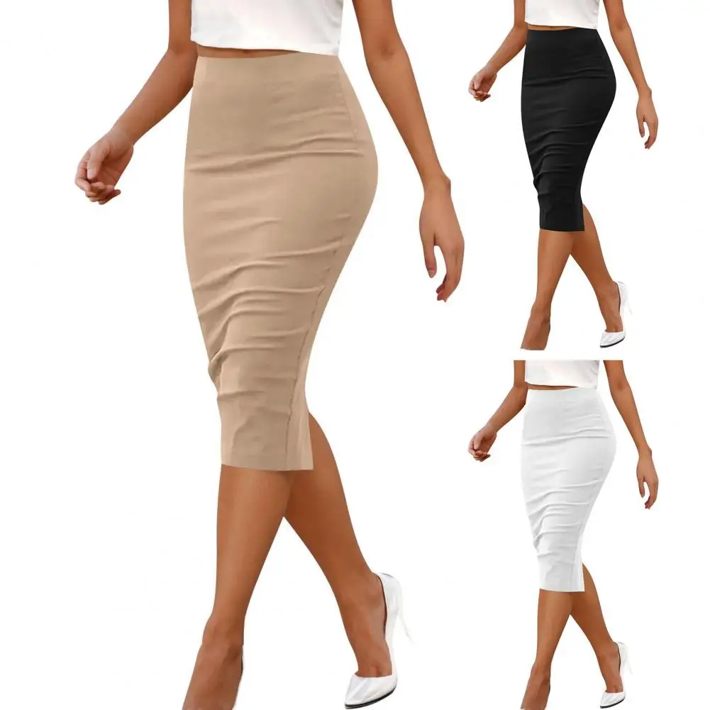 Breathable Skirt Comfortable Women Skirt Midi Skirt Solid Color High Waist Wrapped with Back Slit Office Work Party Daily Wear
Breathable Skirt Comfortable Women Skirt Midi Skirt Solid Color High Waist Wrapped with Back Slit Office Work Party Daily Wear