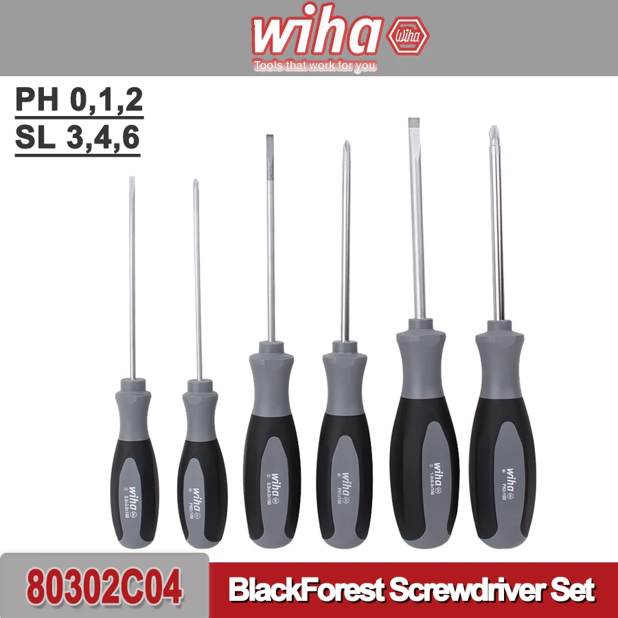WIHA 6 шт. набор отверток BlackForest, бытовые крестообразные отвертки с плоской головкой, ручные инструменты для ремонта безопасности 80302C04
WIHA 6 шт. набор отверток BlackForest, бытовые крестообразные отвертки с плоской головкой, ручные инструменты для ремонта безопасности 80302C04