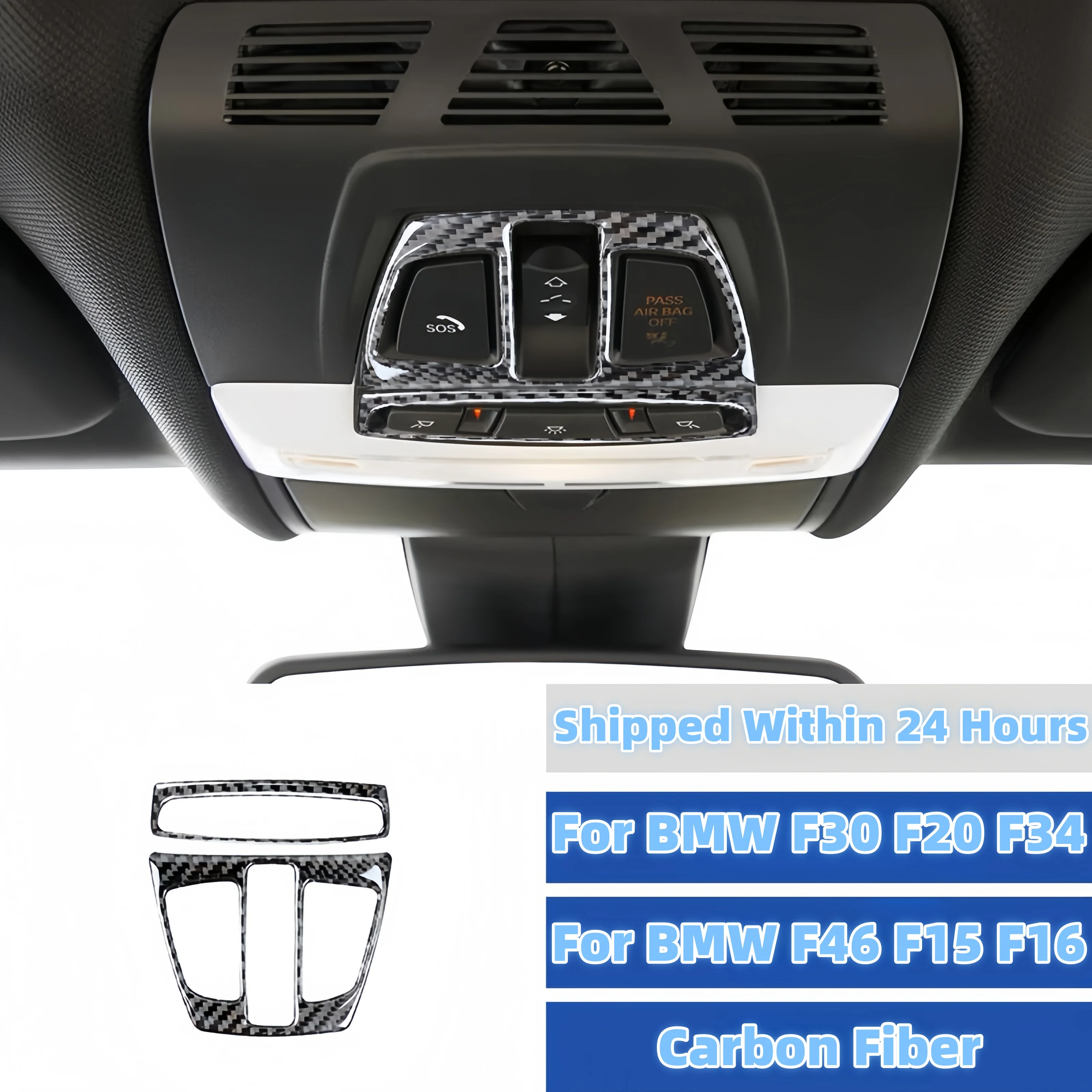 For BMW F30 F20 F34 F46 X5 F15 X6 F16 X1 F48 Carbon Fiber Reading Light Panel Frame Trim Cover Car Decoration Accessories
For BMW F30 F20 F34 F46 X5 F15 X6 F16 X1 F48 Carbon Fiber Reading Light Panel Frame Trim Cover Car Decoration Accessories