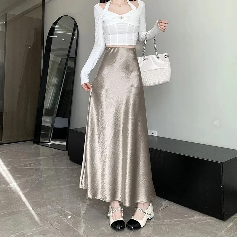 Acetate Satin Drapey A-Line Fi Tail Skirt Women's Commute Sle Spring Summer New Arrival Midi Length Korean Version
Acetate Satin Drapey A-Line Fi Tail Skirt Women's Commute Sle Spring Summer New Arrival Midi Length Korean Version