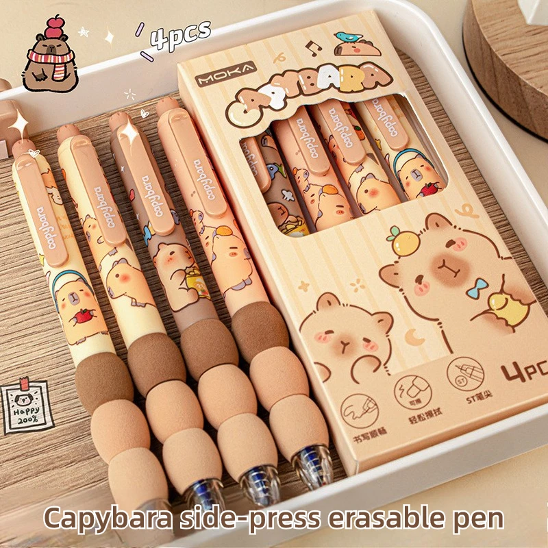 4 шт./кор. Kawaii Capybara, мягкая губчатая ручка, ручка с боковым прессом, стираемая ручка, синие чернила, студенческая мультяшная нейтральная ручка, школьные канцелярские принадлежности
4 шт./кор. Kawaii Capybara, мягкая губчатая ручка, ручка с боковым прессом, стираемая ручка, синие чернила, студенческая мультяшная нейтральная ручка, школьные канцелярские принадлежности