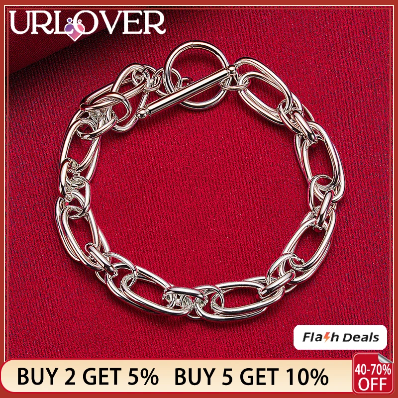 URLOVER 925 Sterling Silver Oval Chain Bracelet For Woman Bracelets Party Engagement Wedding Fashion Charm Jewelry Birthday Gift
URLOVER 925 Sterling Silver Oval Chain Bracelet For Woman Bracelets Party Engagement Wedding Fashion Charm Jewelry Birthday Gift