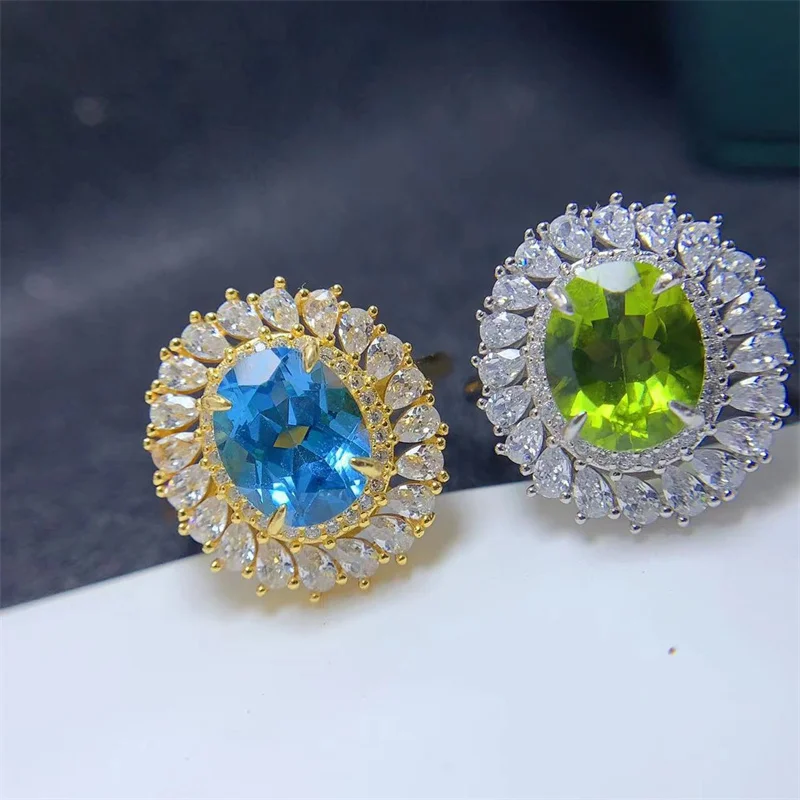 Natural Topaz Peridot Ring for Women Lady Birthday Gift Wedding Fine Jewelry with Certificate
Natural Topaz Peridot Ring for Women Lady Birthday Gift Wedding Fine Jewelry with Certificate