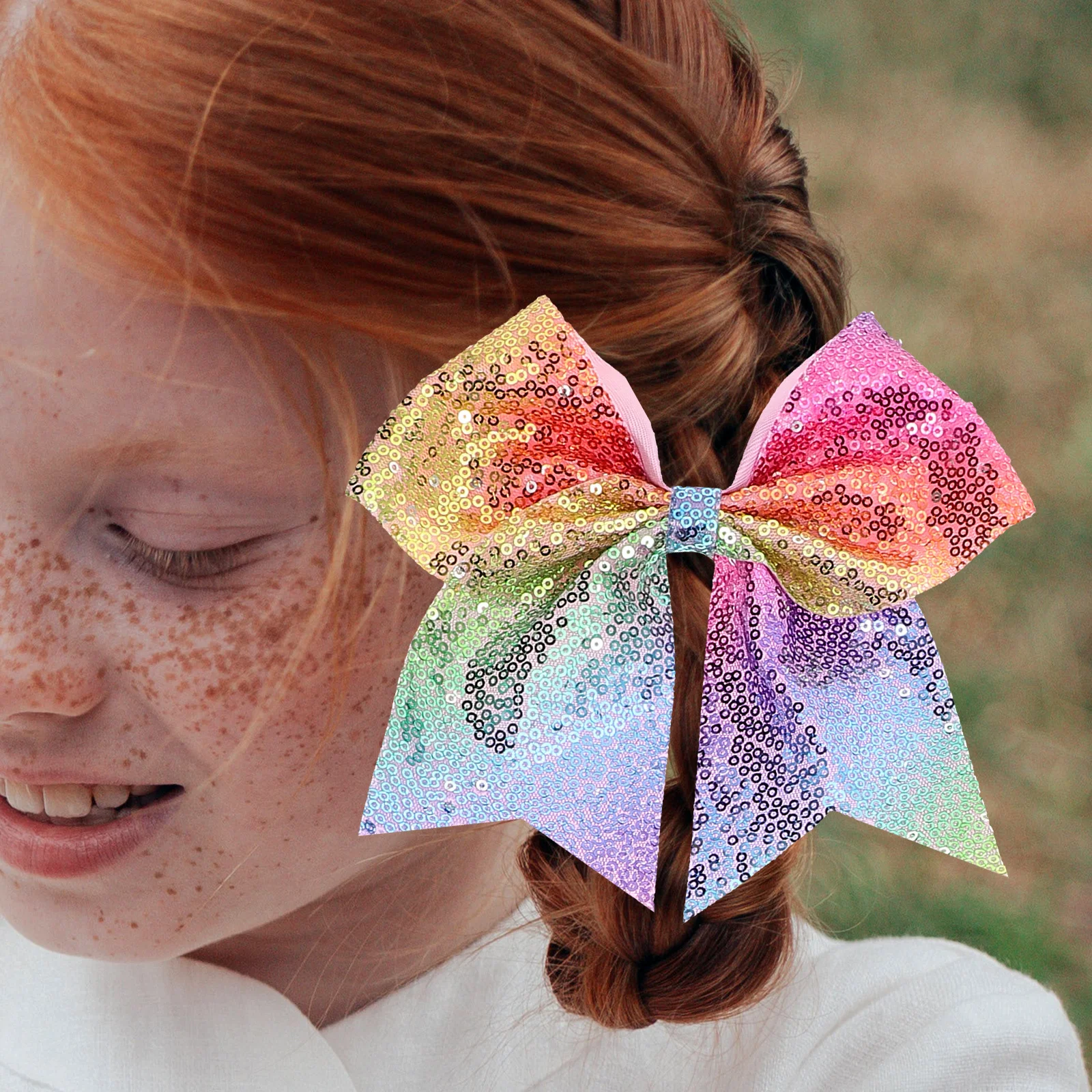 4Pcs Bright Cheer Hair Bows Elastic Hair Ties Glitter Bowknot Ponytail Scrunchies for Women Cheerleading
4Pcs Bright Cheer Hair Bows Elastic Hair Ties Glitter Bowknot Ponytail Scrunchies for Women Cheerleading