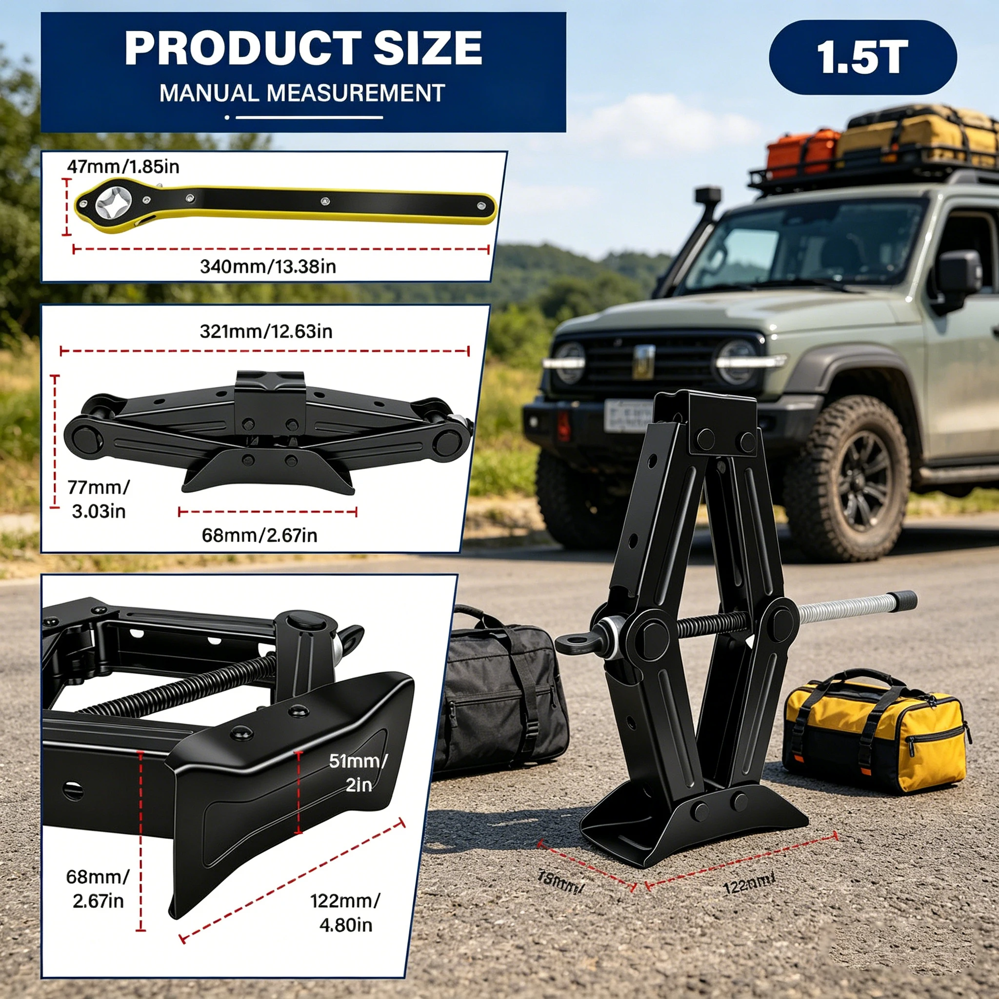 Hot sell 1.5T car jacks Manual Lift Jack Car Repair Tool Lifting Tool with Labor-saving Ratchet Wrench Foldable Jack for Car
Hot sell 1.5T car jacks Manual Lift Jack Car Repair Tool Lifting Tool with Labor-saving Ratchet Wrench Foldable Jack for Car