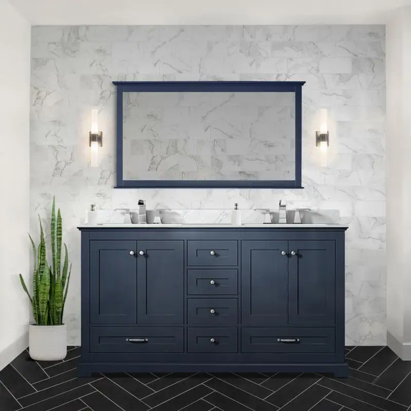 60" Navy Blue Double Sink Bath Vanity with Ample Storage, Modern Design, Perfect for Bathroom Renovation
60" Navy Blue Double Sink Bath Vanity with Ample Storage, Modern Design, Perfect for Bathroom Renovation