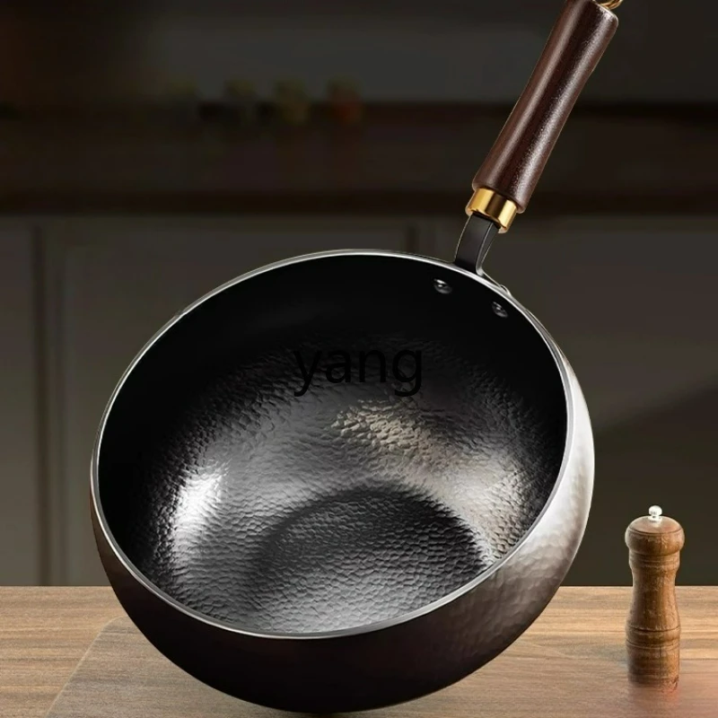LTT Zhangqiu big belly iron pan household handmade uncoated non-stick wok 
LTT Zhangqiu big belly iron pan household handmade uncoated non-stick wok