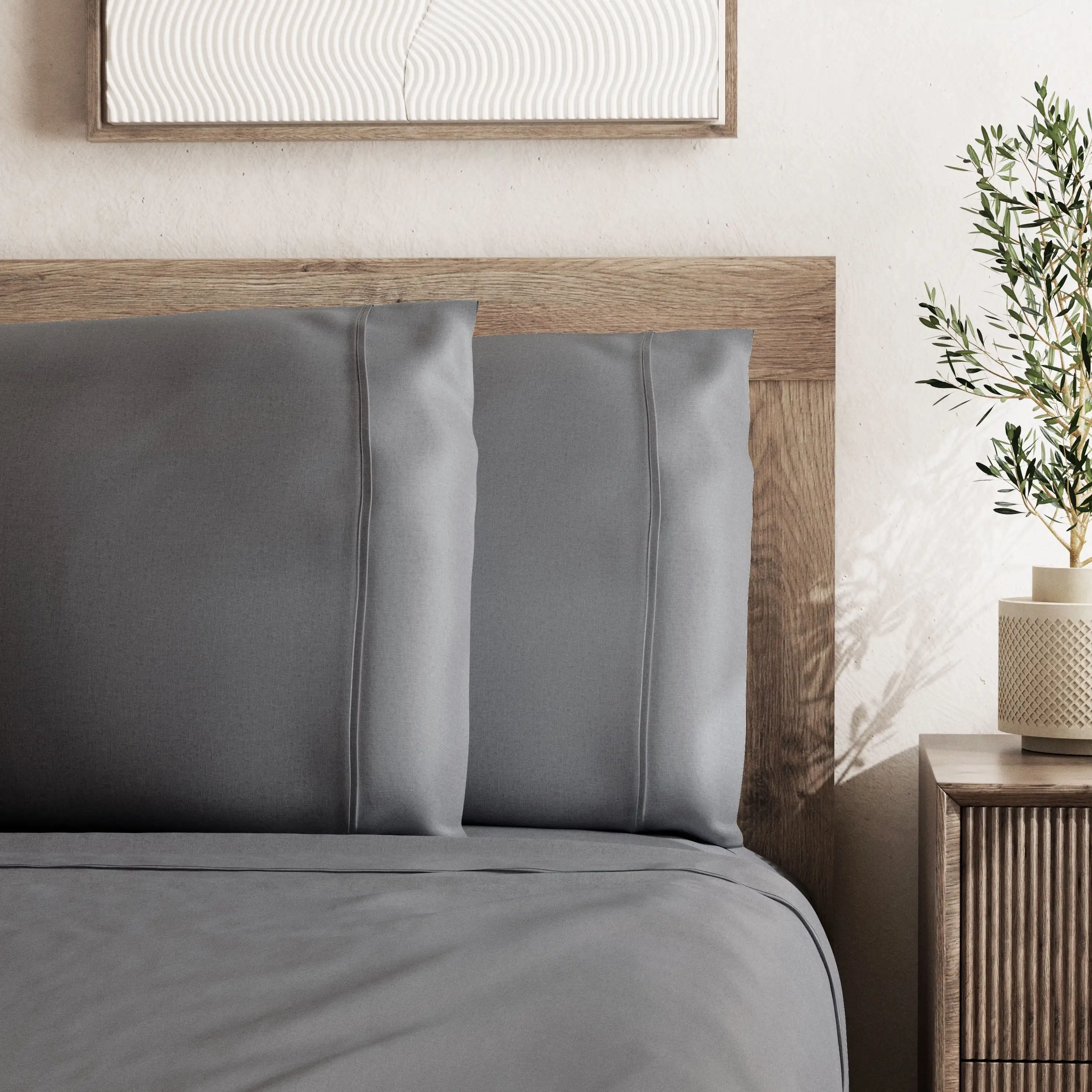 Комплект простыней из переработанного хлопка Percale, мягкий, с глубокими карманами, Queen, серый, 4 предмета
Комплект простыней из переработанного хлопка Percale, мягкий, с глубокими карманами, Queen, серый, 4 предмета