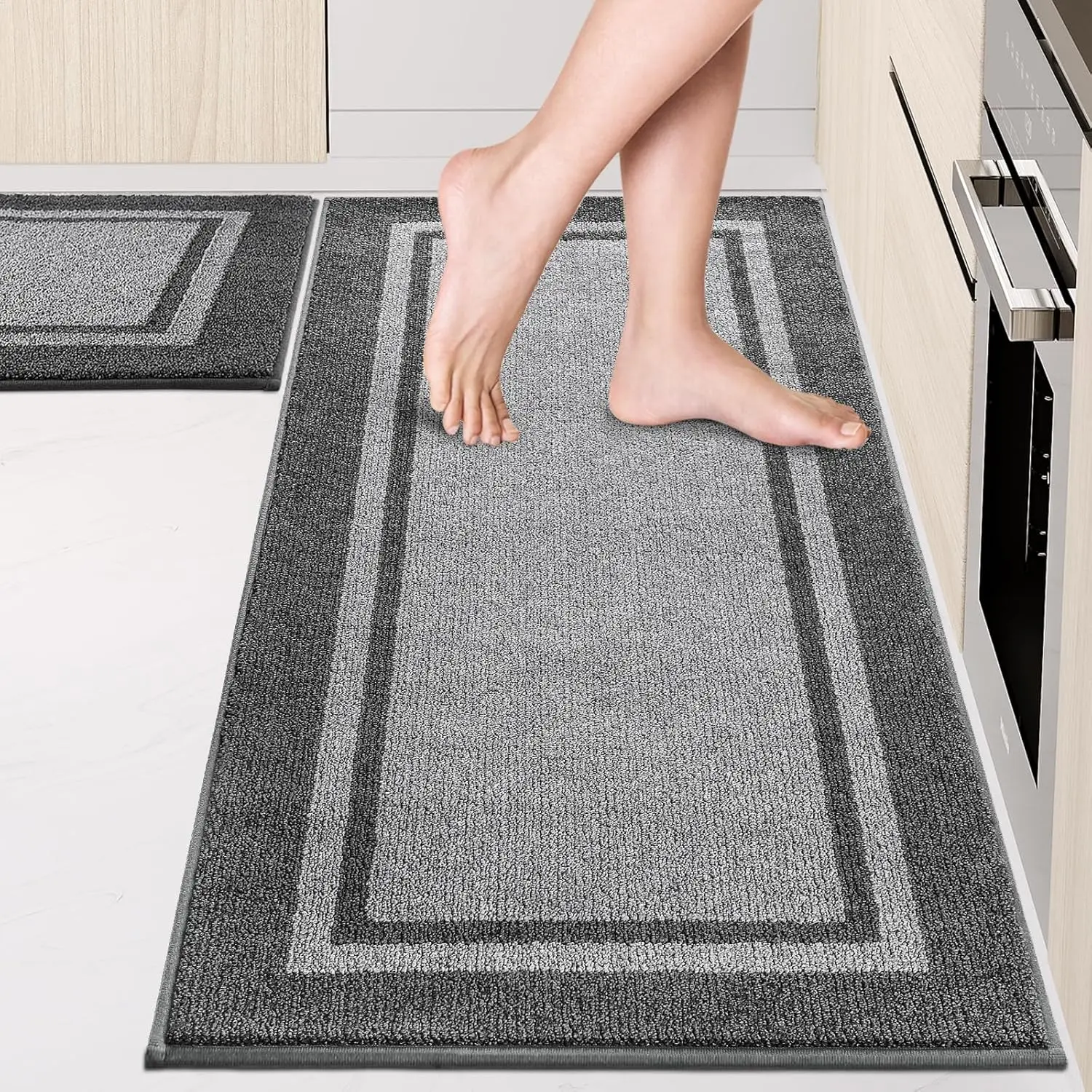 Non-Slip Kitchen Rug Set 24"x36"+24"x60", Machine Washable Absorbent Floor Mats for Kitchen Sink Hallway, Rolled Packaging
Non-Slip Kitchen Rug Set 24"x36"+24"x60", Machine Washable Absorbent Floor Mats for Kitchen Sink Hallway, Rolled Packaging
