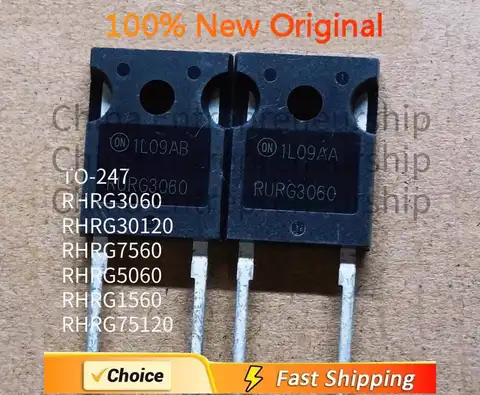 5PCS New Import RHRG75120 RHRG30120 RHRG7560 RHRG5060 RHRG3060 RHRG1560 TO-247 1200V 75A High Power Diode Fast Recovery