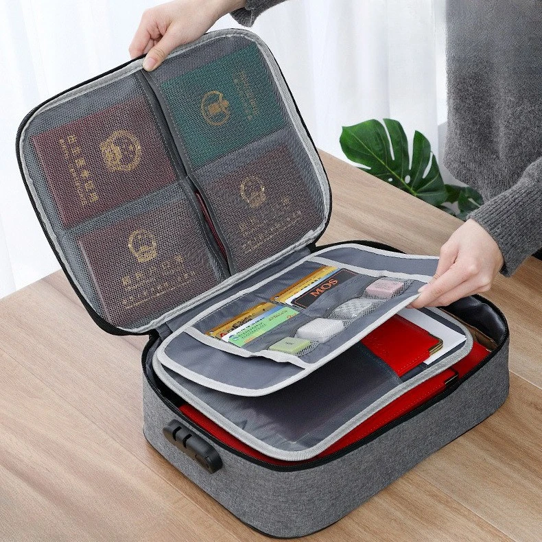 Fireproof Password Lock Document Bag Multi-layer Storage Bag Large Capacity Handbag Passport File Card Organizer Portable Pouch
Fireproof Password Lock Document Bag Multi-layer Storage Bag Large Capacity Handbag Passport File Card Organizer Portable Pouch