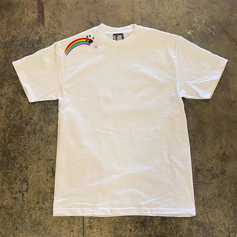 Heavyweight 260gsm Pure Cotton Short Sleeve T-Shirt Rainbow Footprint Design Unisex Comfortable Breathable Summer Top
Heavyweight 260gsm Pure Cotton Short Sleeve T-Shirt Rainbow Footprint Design Unisex Comfortable Breathable Summer Top