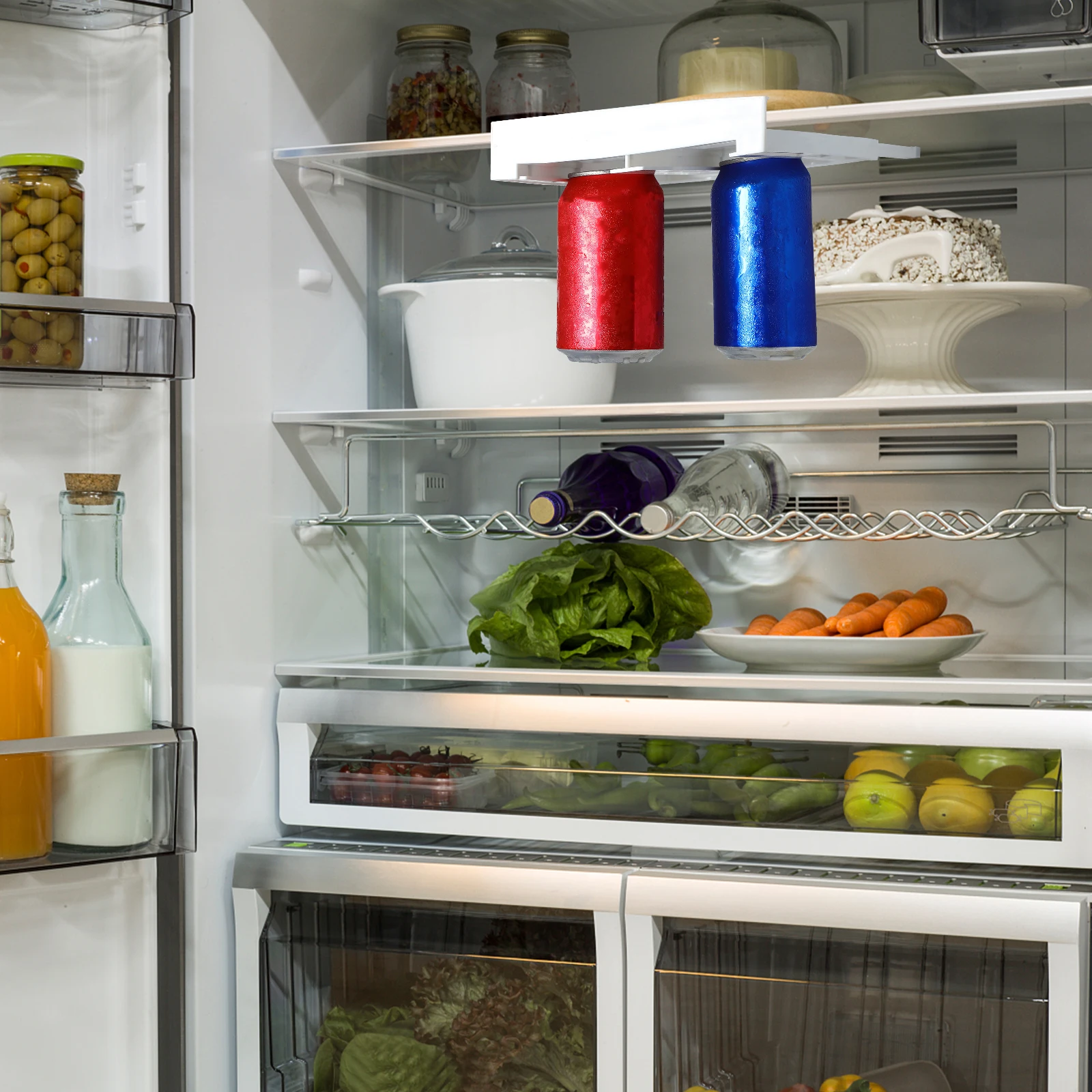 Adjustable Refrigerator Storage Rack Thickened Shatterproof Slide-In Hanging Design Large Caliber Fits Most Cans Space-Saving
Adjustable Refrigerator Storage Rack Thickened Shatterproof Slide-In Hanging Design Large Caliber Fits Most Cans Space-Saving