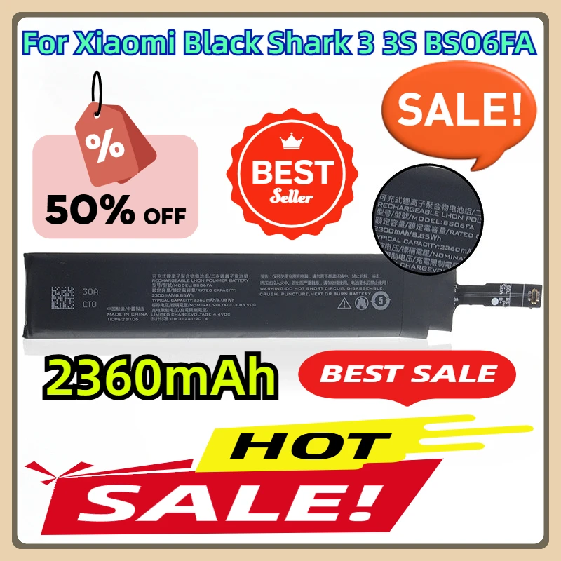 For Xiaomi Black Shark 3 3S BSO6FA High Capacity Battery 2pcs for Xiaomi BS06FA Battery
For Xiaomi Black Shark 3 3S BSO6FA High Capacity Battery 2pcs for Xiaomi BS06FA Battery