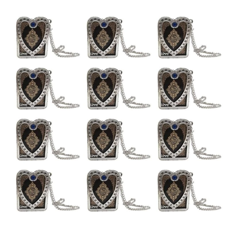 652F 12Pcs Small Quran Book Hanging Ornaments Pendants with Chain Heart Miniature Book Charm Muslims Jewelry Decoration
652F 12Pcs Small Quran Book Hanging Ornaments Pendants with Chain Heart Miniature Book Charm Muslims Jewelry Decoration