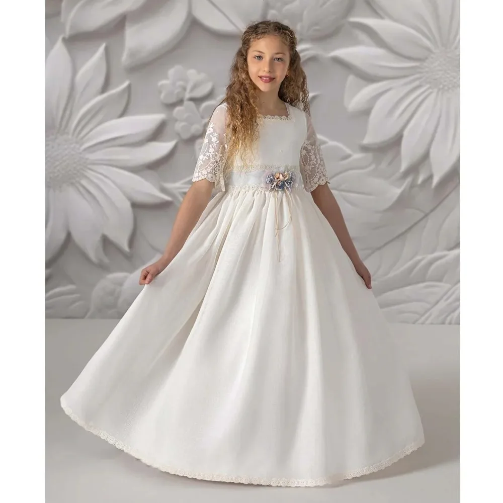 Customized Lace Sleeves Flower Girl Dress for Wedding 2026 Ball Gown Draped Birthday Party First Communion Kid's Gowns Long
Customized Lace Sleeves Flower Girl Dress for Wedding 2026 Ball Gown Draped Birthday Party First Communion Kid's Gowns Long