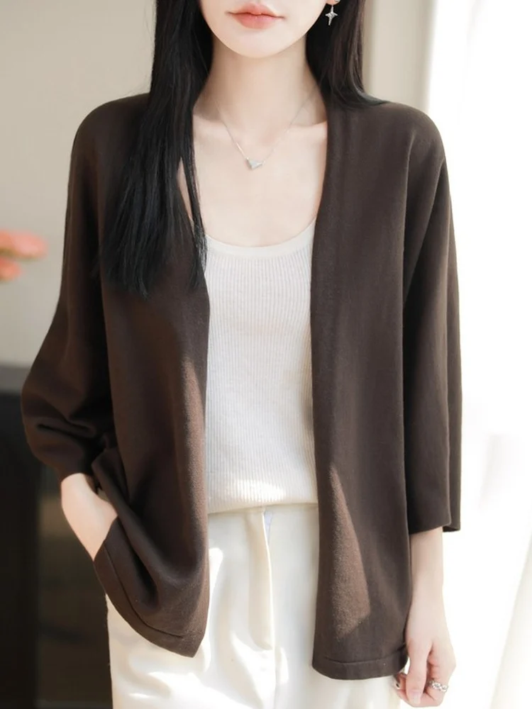Minimalist 100% Cotton Knitted Open Cardigan Women Summer Thin Sun Protection Loose Lazy Mid-Sleeve Top Air Conditioning Shirt
Minimalist 100% Cotton Knitted Open Cardigan Women Summer Thin Sun Protection Loose Lazy Mid-Sleeve Top Air Conditioning Shirt