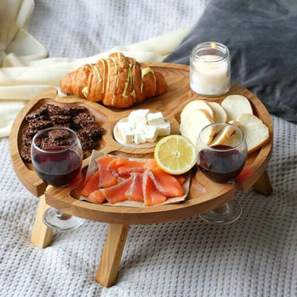 Компактный стол для красного вина, уличная полка для закусок, деревянный портативный обеденный стол, складной небольшой поднос для фруктов, уличный стол для закусок для отдыха 
Компактный стол для красного вина, уличная полка для закусок, деревянный портативный обеденный стол, складной небольшой поднос для фруктов, уличный стол для закусок для отдыха