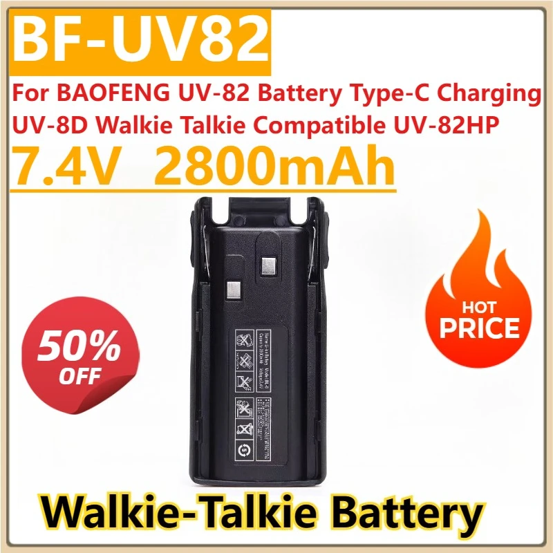 New Li-ion Rechargeable Battery For BAOFENG UV-82 Battery Type-C Charging UV-8D Walkie Talkie Compatible UV-82HP Two Way Radios
New Li-ion Rechargeable Battery For BAOFENG UV-82 Battery Type-C Charging UV-8D Walkie Talkie Compatible UV-82HP Two Way Radios