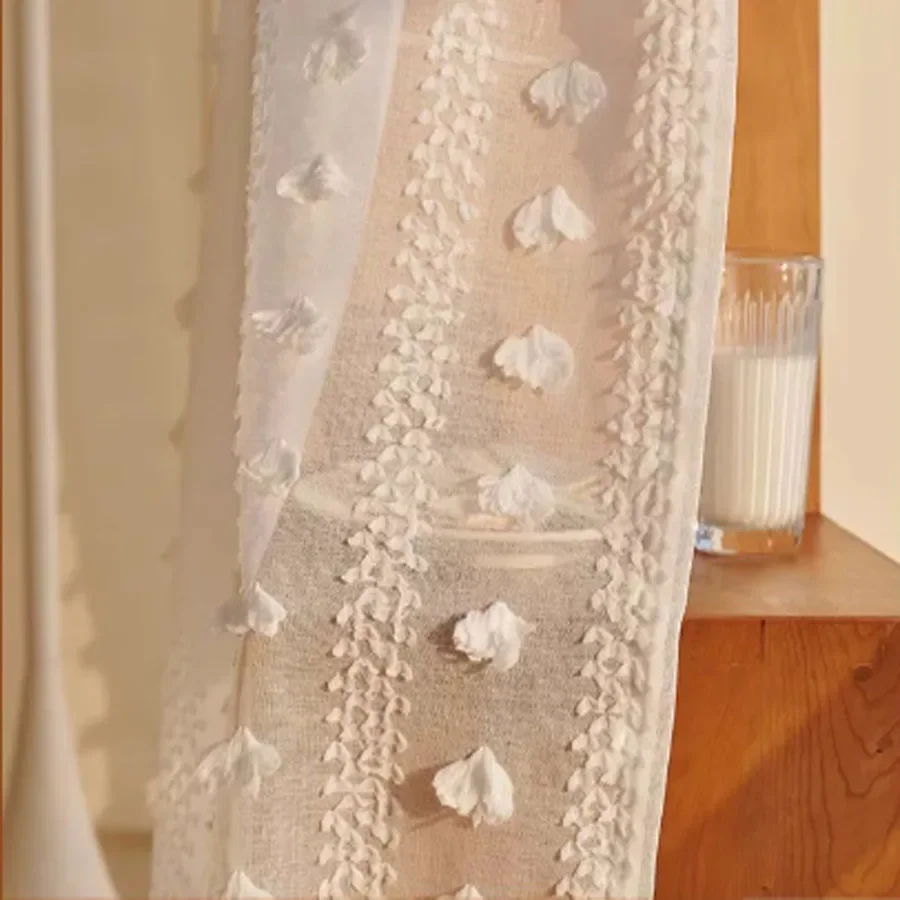 Custom Size French Luxury Retro White Sense White Gauze Balcony Bay Window Sheer Curtains for Living dining room bedroom
Custom Size French Luxury Retro White Sense White Gauze Balcony Bay Window Sheer Curtains for Living dining room bedroom