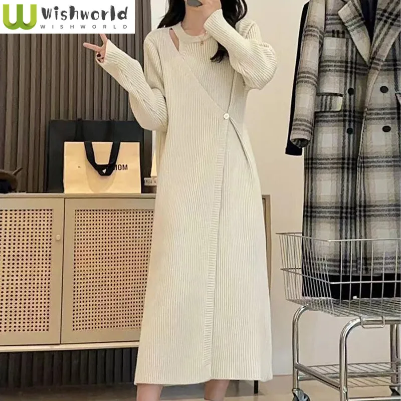 Gentle Style Knitted Dress for Women's Autumn and Winter Korean Style Light and Mature Matching Coat Sweater Long Skirt
Gentle Style Knitted Dress for Women's Autumn and Winter Korean Style Light and Mature Matching Coat Sweater Long Skirt