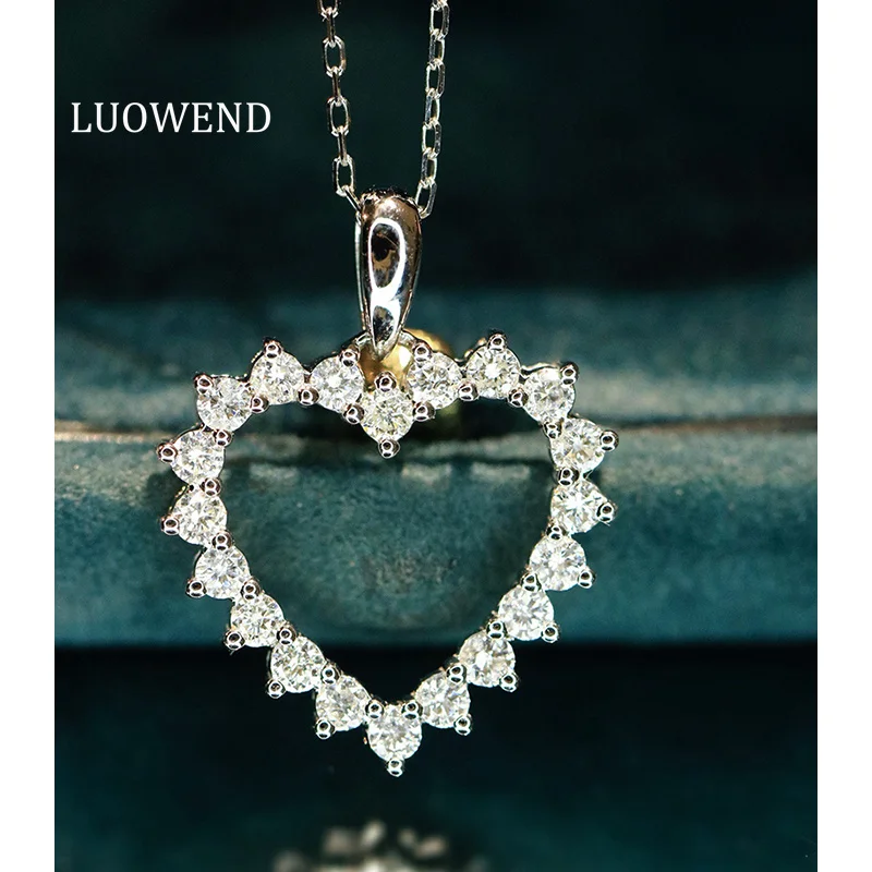 LUOWEND 100% 18K White Gold Necklace Women Romantic Heart Shape Real Natural Diamond Pendant Necklace High Engagement Jewelry
LUOWEND 100% 18K White Gold Necklace Women Romantic Heart Shape Real Natural Diamond Pendant Necklace High Engagement Jewelry