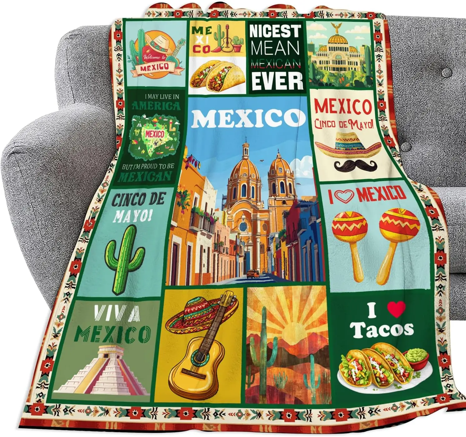 Vibrant Mexican Fiesta Throw Blanket Home Decor Cinco de Mayo Latin Culture Couch Bed Throw Gift
Vibrant Mexican Fiesta Throw Blanket Home Decor Cinco de Mayo Latin Culture Couch Bed Throw Gift