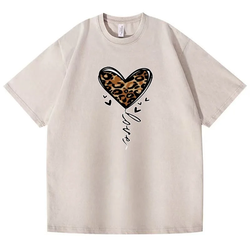 men women Washed cotton short sleevesare loose casual Featuring heart-shaped printingwith short sleeves T-shirts
men women Washed cotton short sleevesare loose casual Featuring heart-shaped printingwith short sleeves T-shirts
