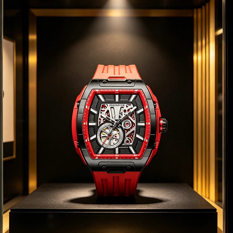 FeelNever Fashion Hollow Rectangular Automatic Mechanical Wristwatches Reloj Hombre Luxury Waterproof Luminous Men's Watches+Box
FeelNever Fashion Hollow Rectangular Automatic Mechanical Wristwatches Reloj Hombre Luxury Waterproof Luminous Men's Watches+Box