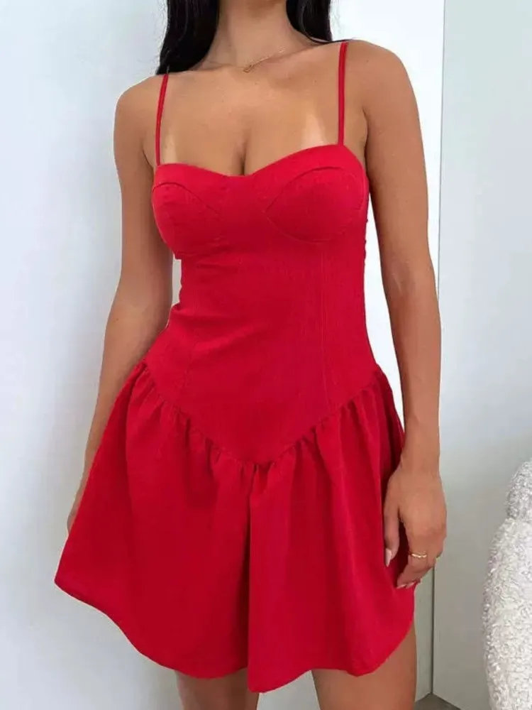 Summer New Women's Spaghetti Strap Dresses Sexy Hot Girl Low Cut A-line Mini Dress Fashion Solid Color Lady Party Prom Vestidos
Summer New Women's Spaghetti Strap Dresses Sexy Hot Girl Low Cut A-line Mini Dress Fashion Solid Color Lady Party Prom Vestidos