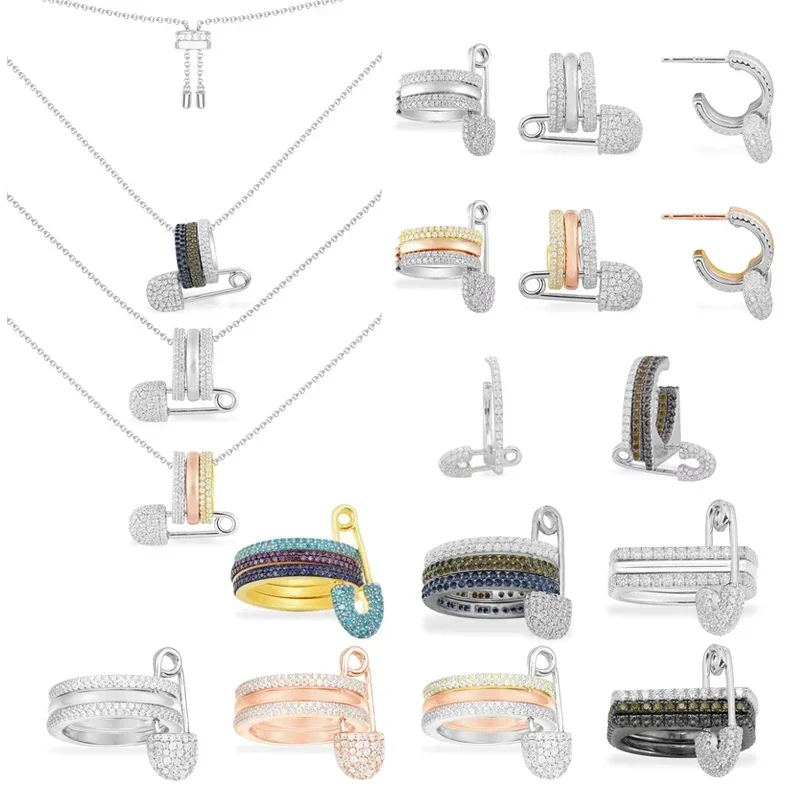 Komm S925 Sterling Silver Rectangular Round Colored Pin Ring Earrings Necklace Women's Classic Trendy Avant Garde Party Jewelry
Komm S925 Sterling Silver Rectangular Round Colored Pin Ring Earrings Necklace Women's Classic Trendy Avant Garde Party Jewelry