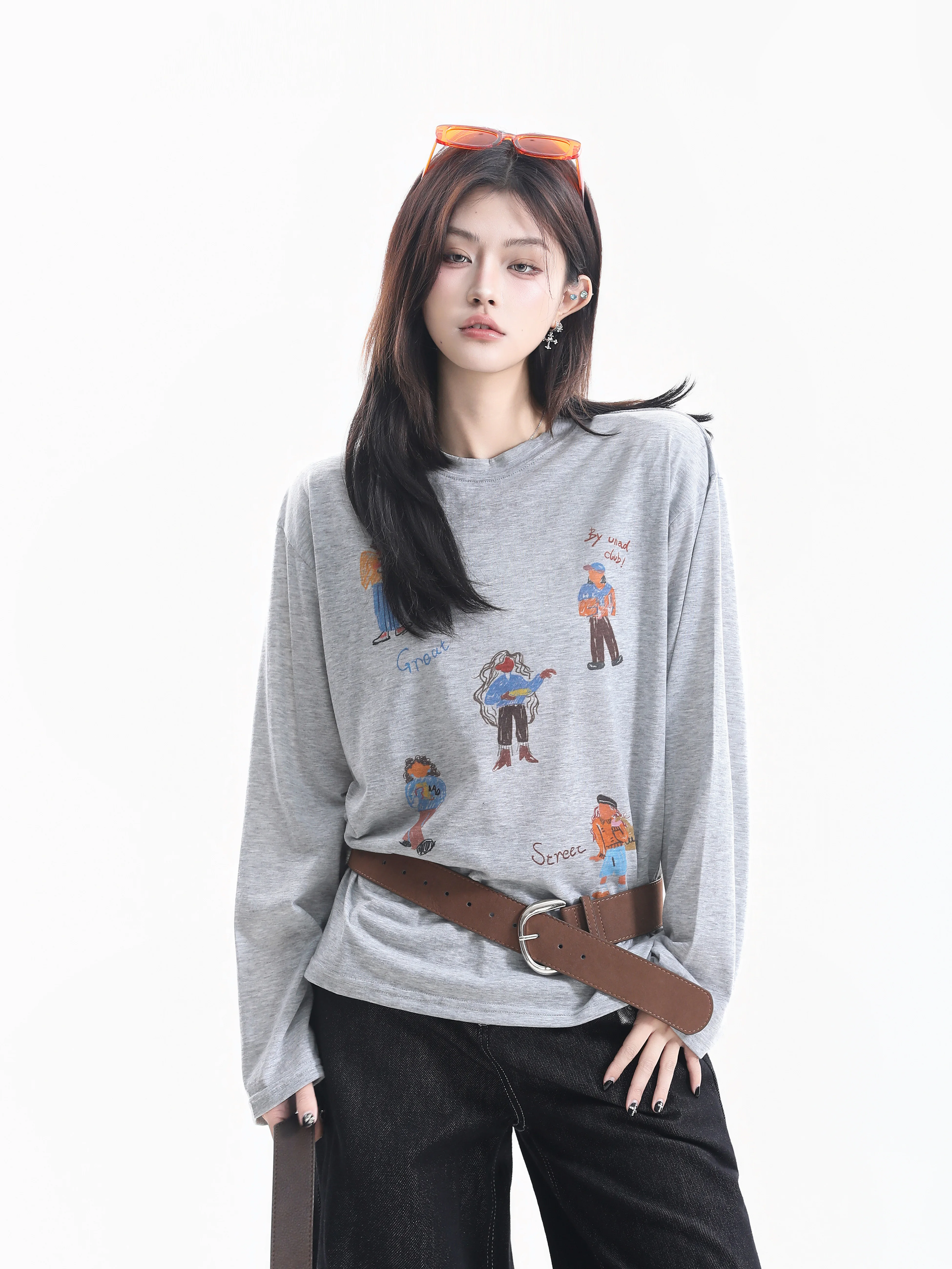 Loose Long Sleeve Cartoon Print T-Shirt Women's Casual Style Cotton Polyester Blend Comfortable Fit round Neck Overhead Top
Loose Long Sleeve Cartoon Print T-Shirt Women's Casual Style Cotton Polyester Blend Comfortable Fit round Neck Overhead Top
