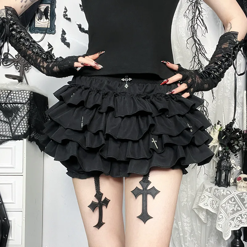 Gothic Mini Skirt 2025 Halloween Goth Aesthetic Y2K Party Club Harajuku Streetwear Women's Ruffled Mini Shorts Skirt with Cross
Gothic Mini Skirt 2025 Halloween Goth Aesthetic Y2K Party Club Harajuku Streetwear Women's Ruffled Mini Shorts Skirt with Cross