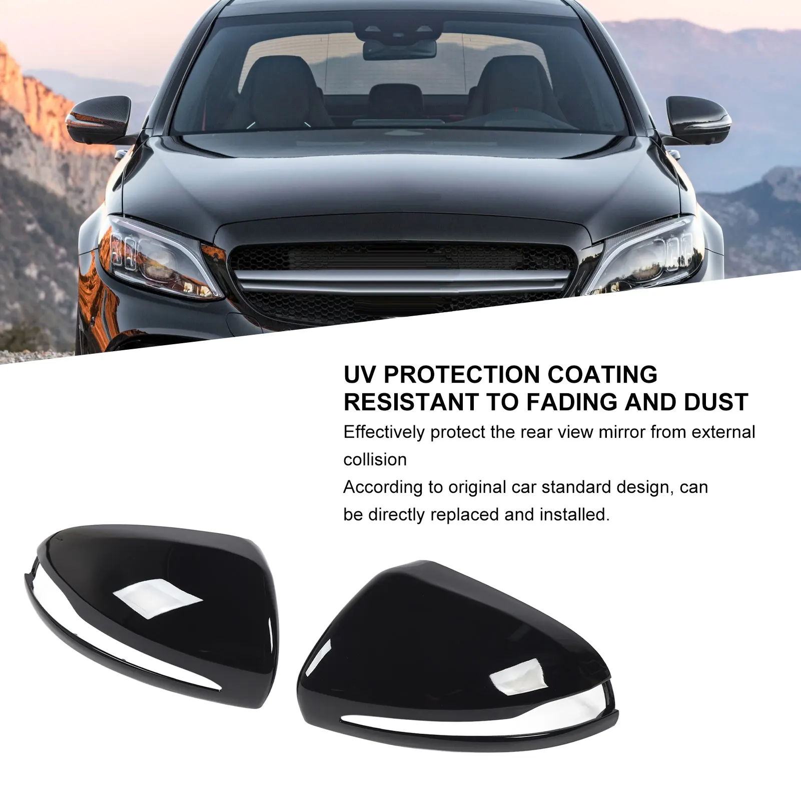1pair Rearview Mirror Left Right Side Wing Mirror Cover Replacement for C‑Class W205 2014 to 2021 LHD Wing Mirror
1pair Rearview Mirror Left Right Side Wing Mirror Cover Replacement for C‑Class W205 2014 to 2021 LHD Wing Mirror