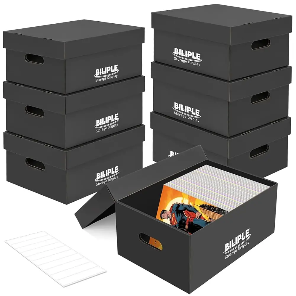 7 Pack Comic Book Storage Box 15.8\ X 7.2\ X 10.7\, Thick Cardboard Comic Book Box with Lids, Holds 150-175 Current/Silver Ag
7 Pack Comic Book Storage Box 15.8\ X 7.2\ X 10.7\, Thick Cardboard Comic Book Box with Lids, Holds 150-175 Current/Silver Ag